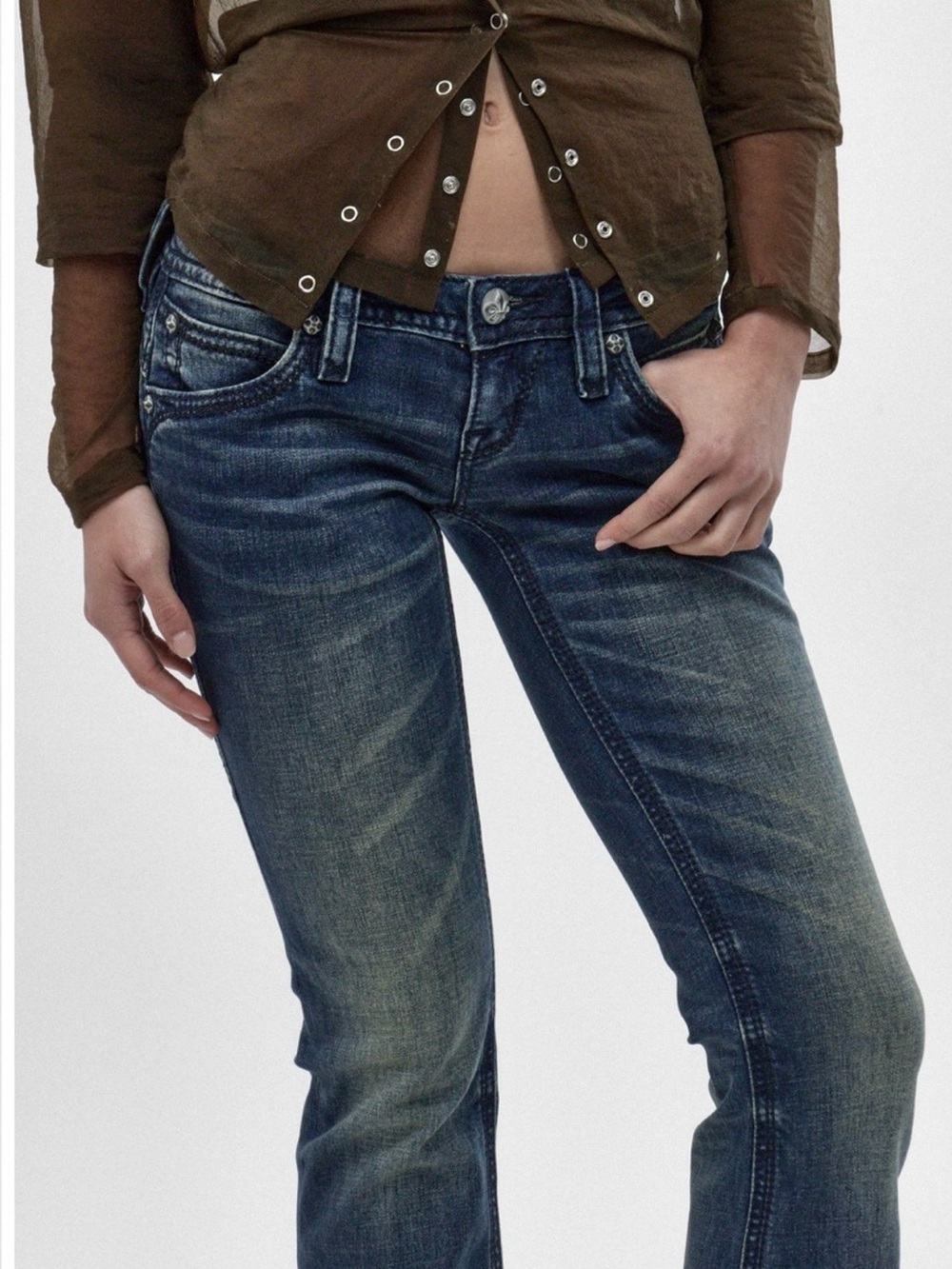 ❤️ Rock Revival GWEN Super Low Rise Bootcut Jeans- 35” inseam